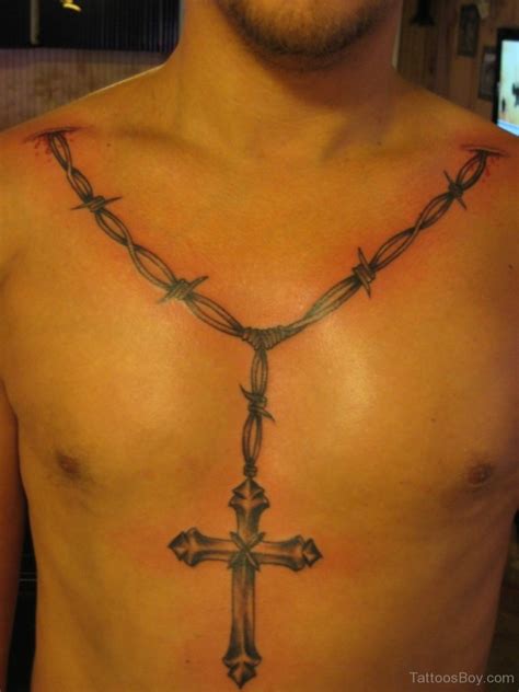 barbed wire chest tattoo